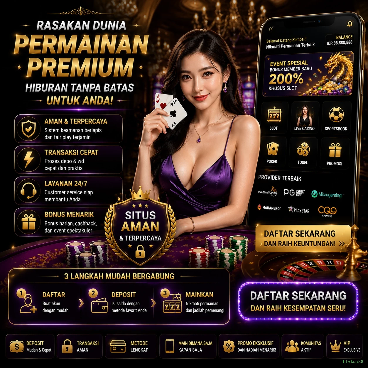 Ikon aplikasi lintas88 resmi